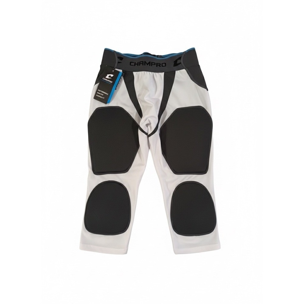 CHAMPPRO Padded Compression Pants White Black Tri Flex Protection New Adult S